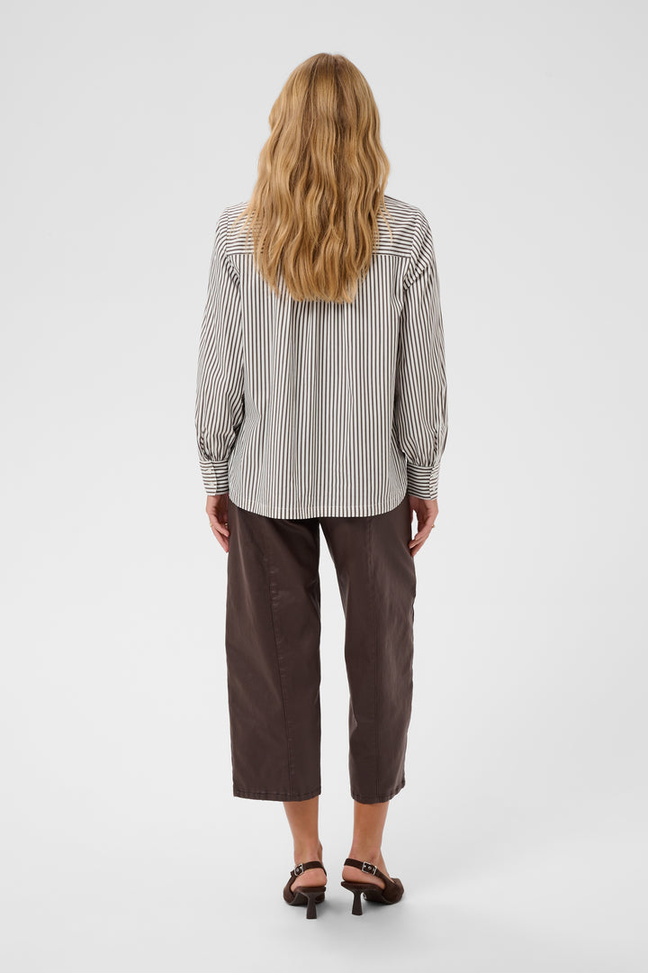 Chemise à manches longues Mira - Rayée en mélange de coton