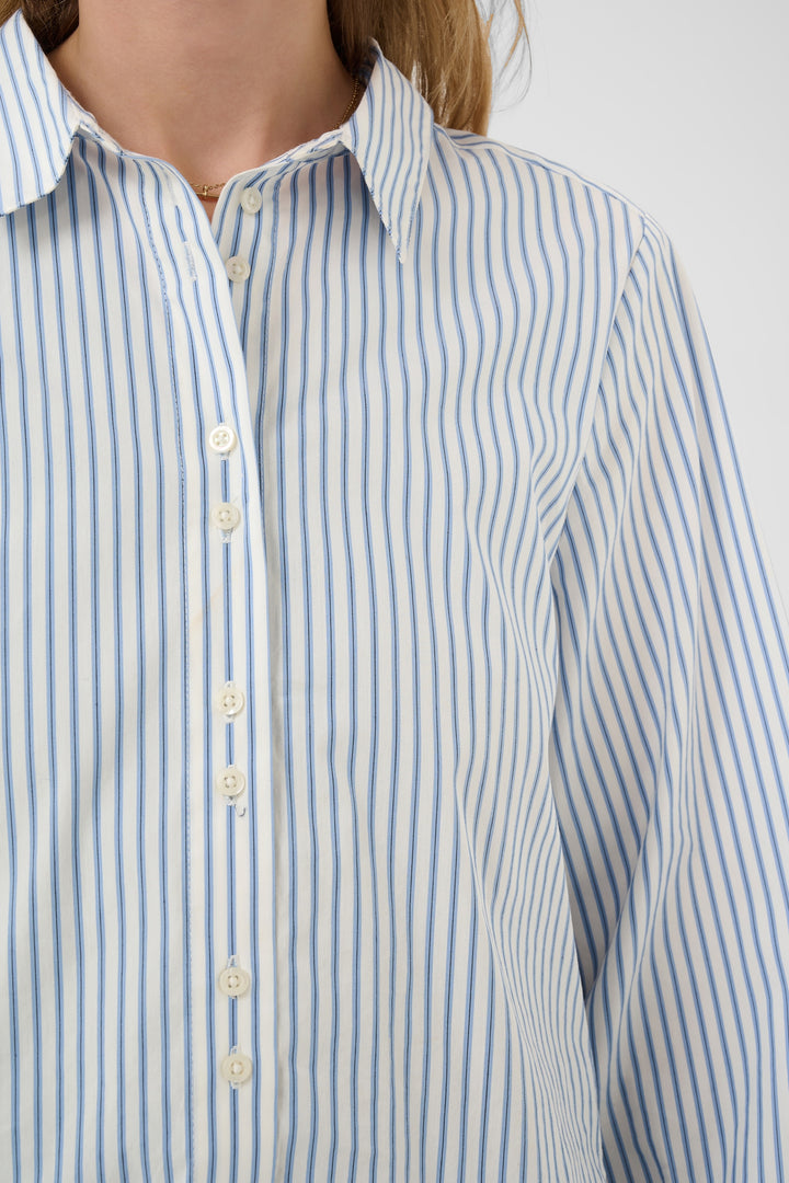Chemise à manches longues Mira - Rayée en mélange de coton