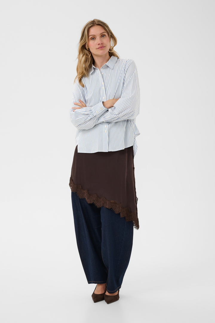 Chemise à manches longues Mira - Rayée en mélange de coton