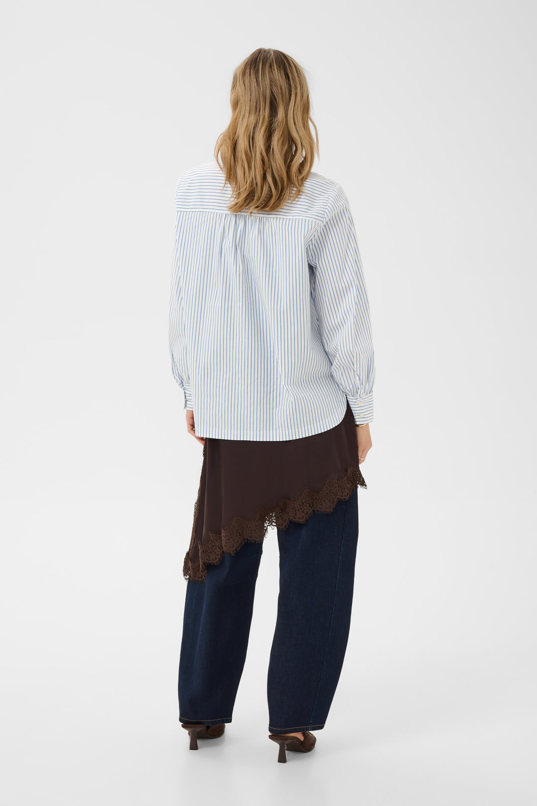 Chemise à manches longues Mira - Rayée en mélange de coton