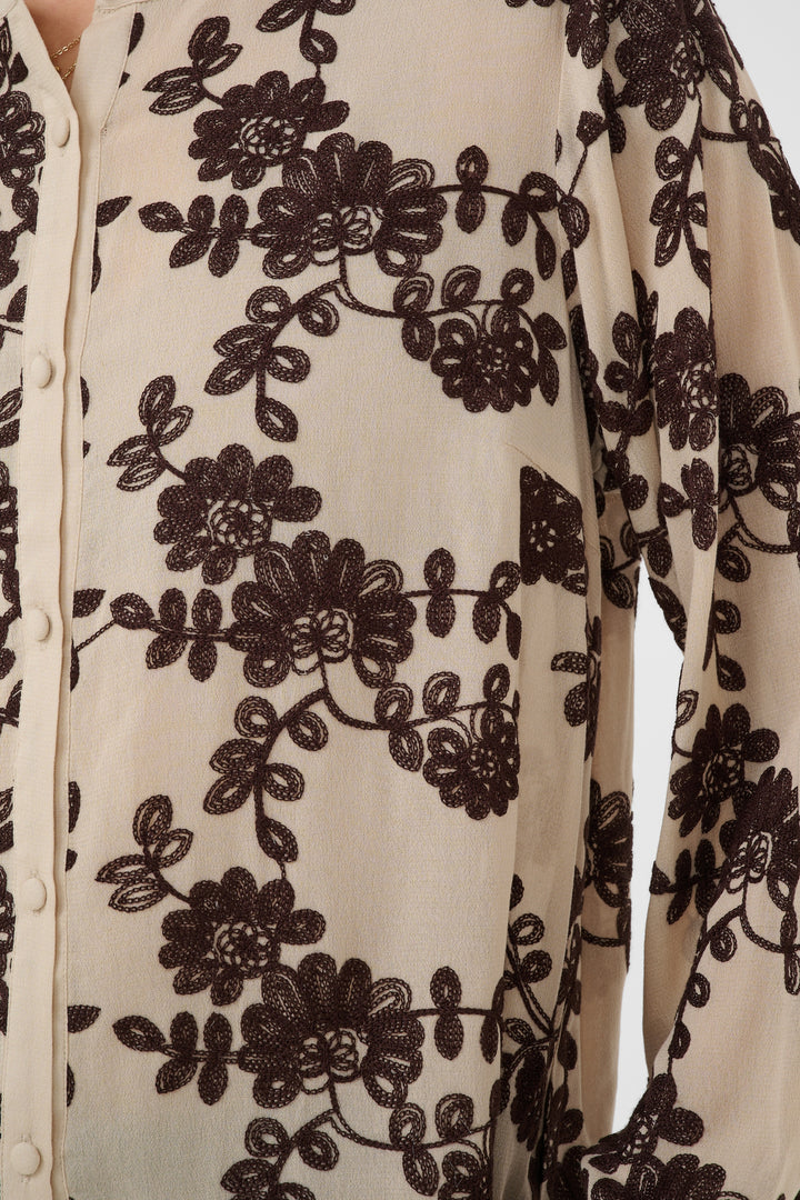 Blouse coupe droite classique Ruby -  Motifs brodés