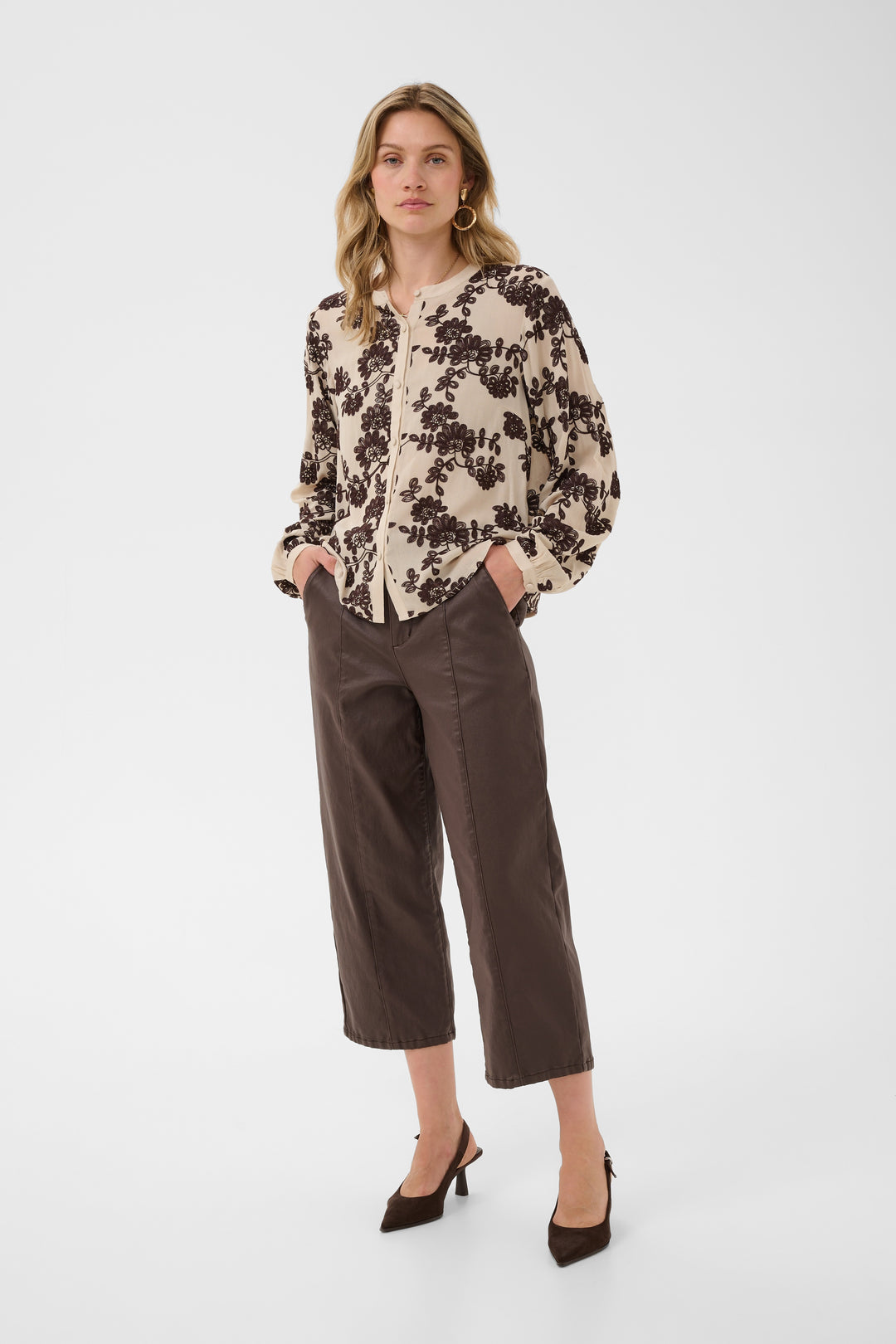 Blouse coupe droite classique Ruby -  Motifs brodés