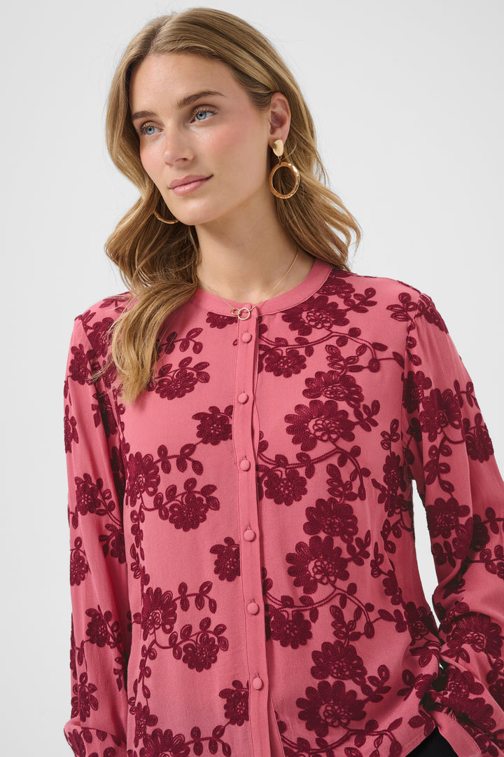 Blouse coupe droite classique Ruby -  Motifs brodés