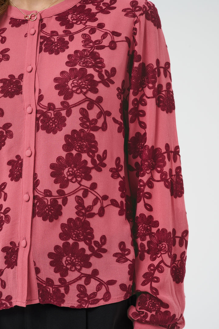 Blouse coupe droite classique Ruby -  Motifs brodés