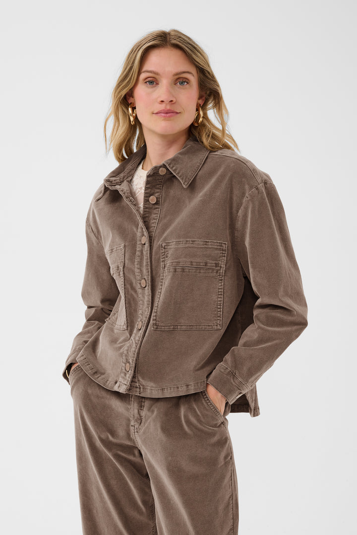 Veste courte en coton extensible Brady - En velours côtelé