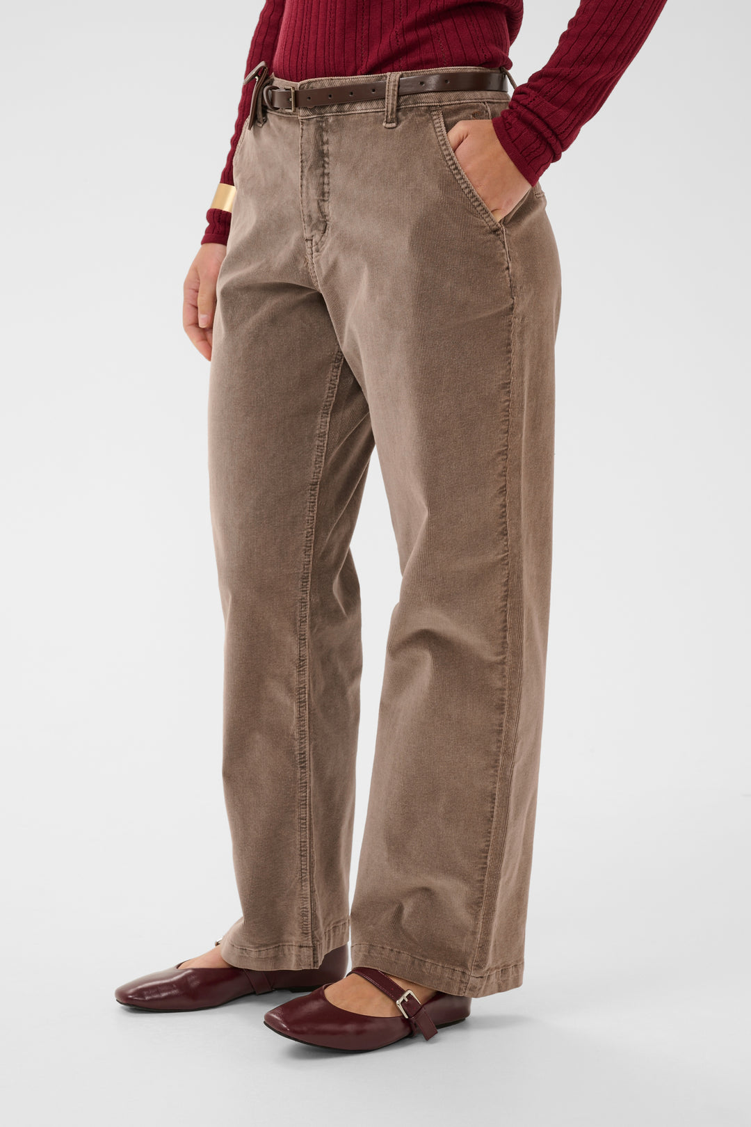Pantalon long en velours côtelé doux Brady - Coton extensible