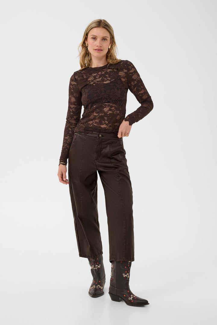 Pantalon longueur cheville Winni - À jambe large et fini satiné