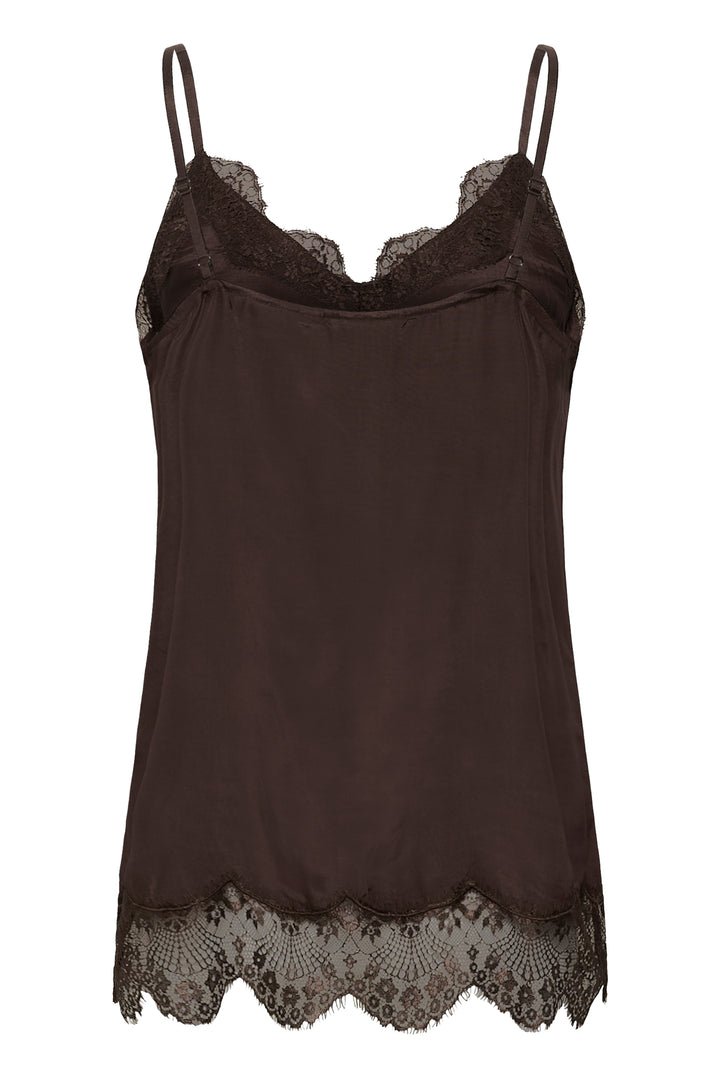 Camisole au fini satiné Triniti - Avec détails de dentelle