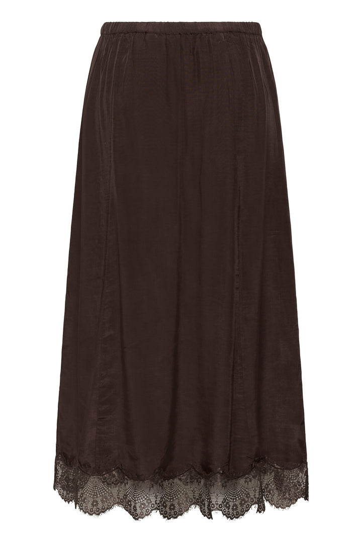 Jupe midi Triniti - En viscose et avec bordure en dentelle