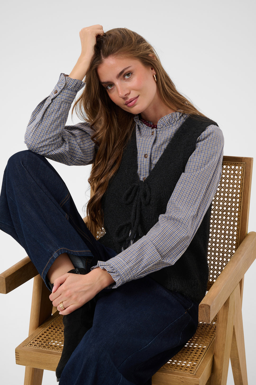 Chandail sans manches Cladine - En tricot avec attaches frontales