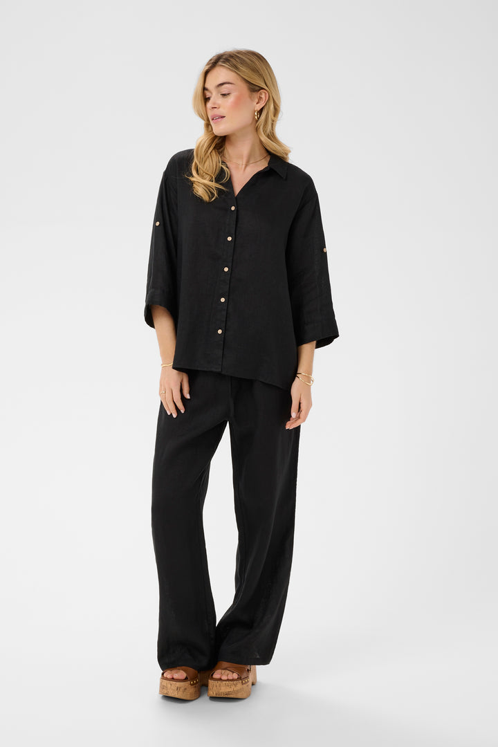 Chemise en lin Bellis - Manches longues coupe oversize