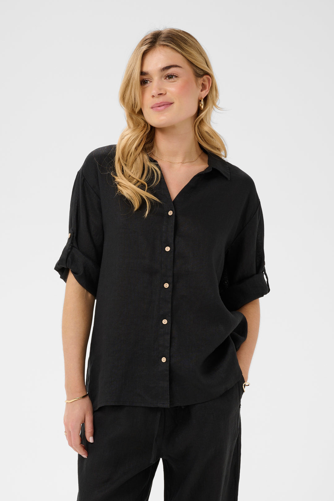 Chemise en lin Bellis - Manches longues coupe oversize