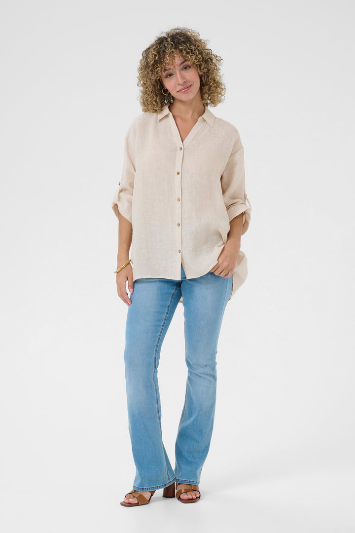 Chemise en lin Bellis - Manches longues coupe oversize