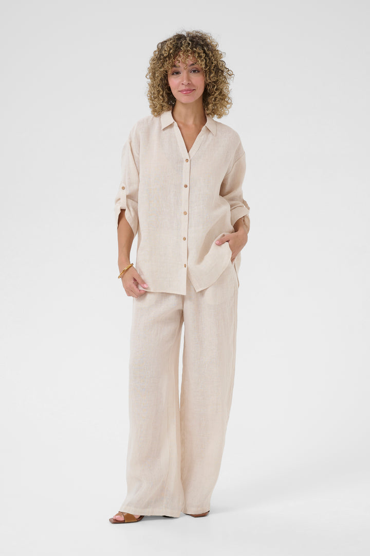 Chemise en lin Bellis - Manches longues coupe oversize