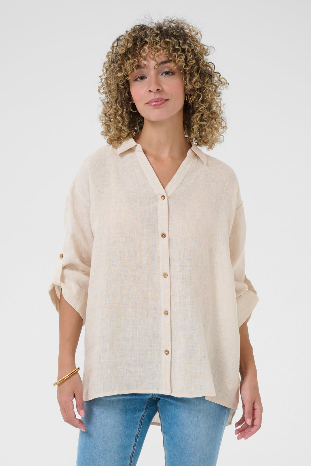 Chemise en lin Bellis - Manches longues coupe oversize