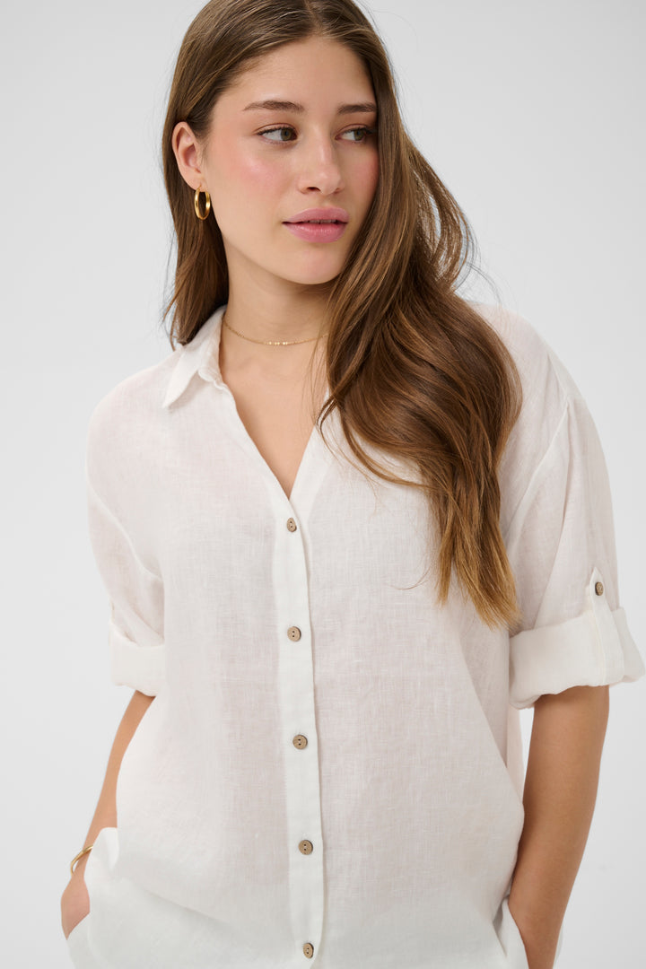 Chemise en lin Bellis - Manches longues coupe oversize