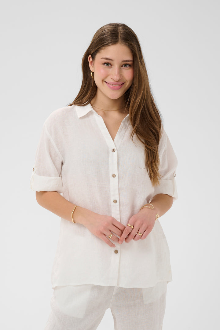 Chemise en lin Bellis - Manches longues coupe oversize