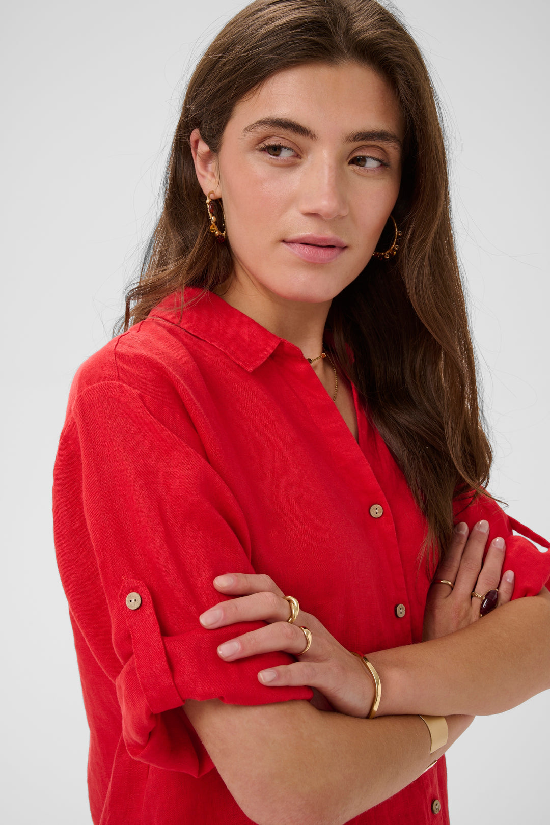 Chemise en lin Bellis - Manches longues coupe oversize