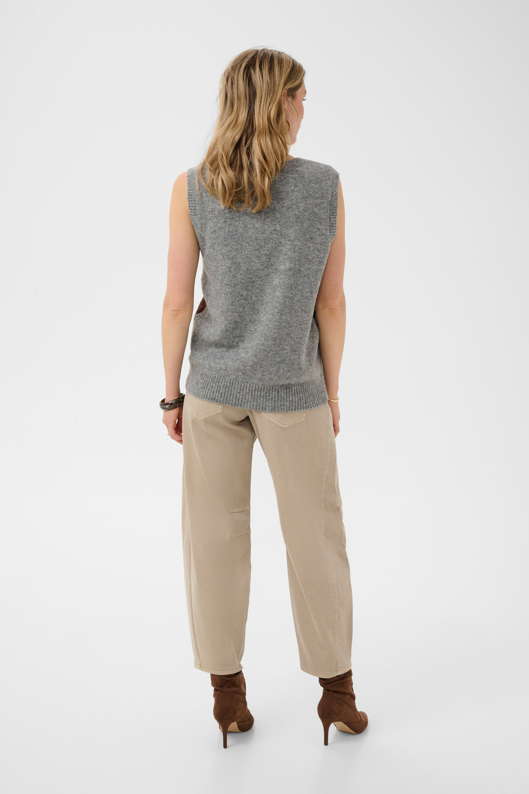 Débardeur au motif losanges classique Hope - Mélange de polyester recyclé et laine
