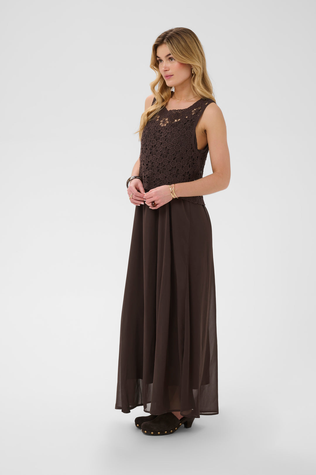 Robe longue Floria - Sans manches au bustier en crochet