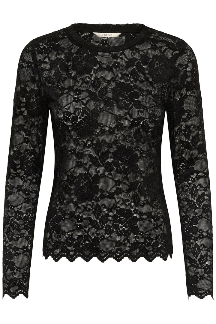 Blouse en dentelle Pitia - À manches longues et motifs floraux
