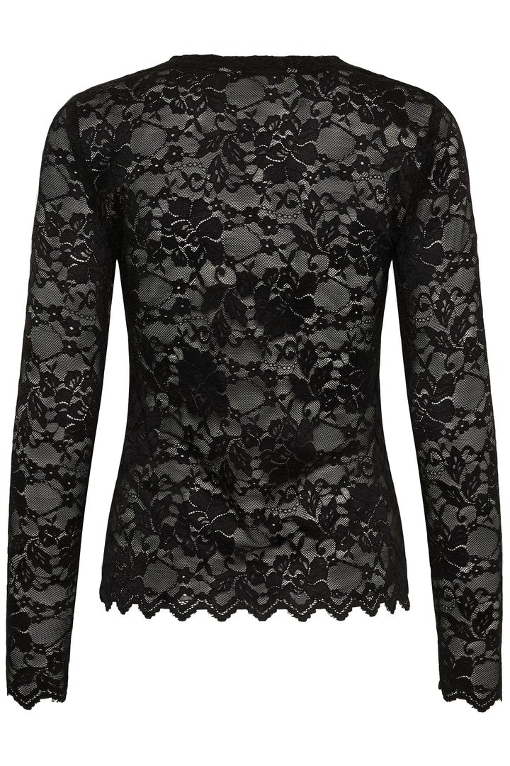 Blouse en dentelle Pitia - À manches longues et motifs floraux