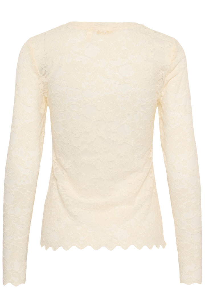 Blouse en dentelle Pitia - À manches longues et motifs floraux