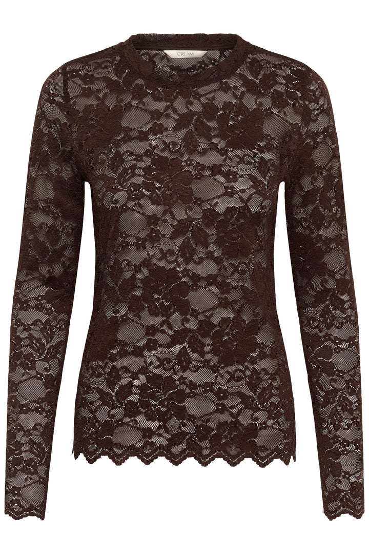 Blouse en dentelle Pitia - À manches longues et motifs floraux