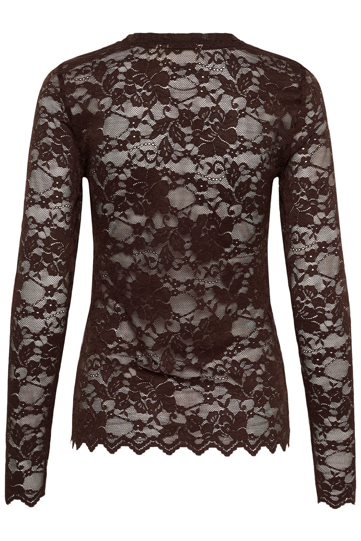 Blouse en dentelle Pitia - À manches longues et motifs floraux