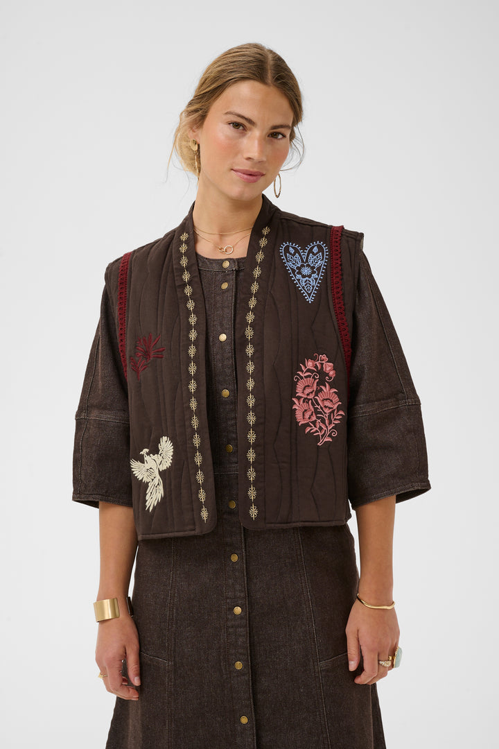 Veste sans manches Matic - Matelassé avec broderies