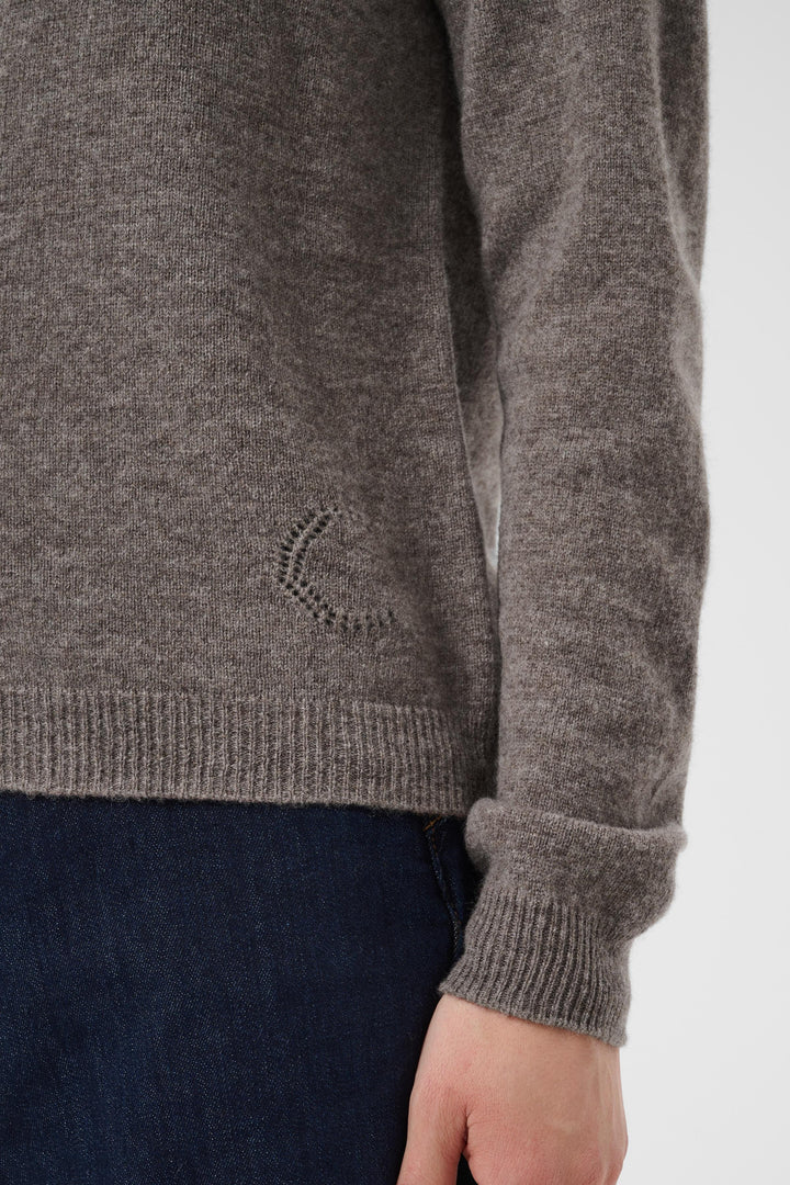 Cardigan en tricot de pure laine Mel - Court avec encolure ronde