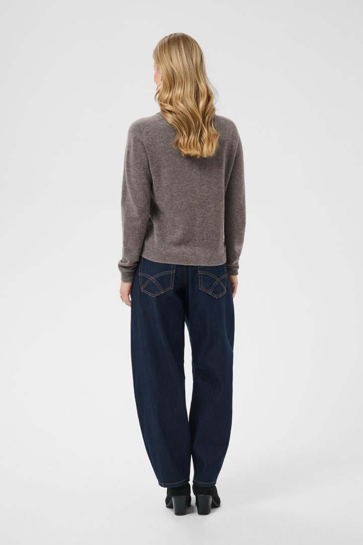 Cardigan en tricot de pure laine Mel - Court avec encolure ronde