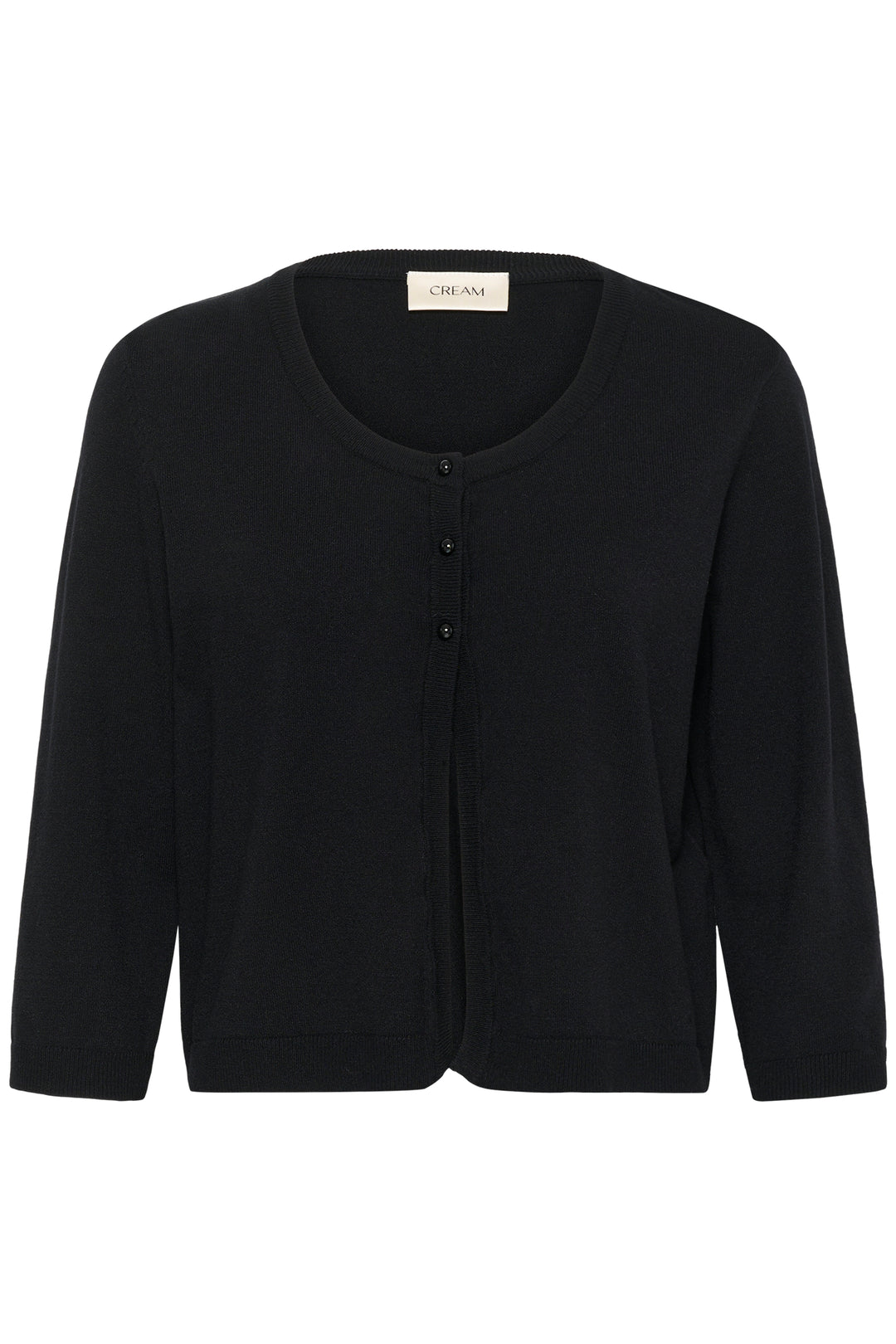 Cardigan en tricot écoresponsable Dela - Avec encolure ronde et manches trois-quarts