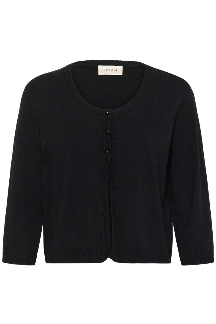 Cardigan en tricot écoresponsable Dela - Avec encolure ronde et manches trois-quarts