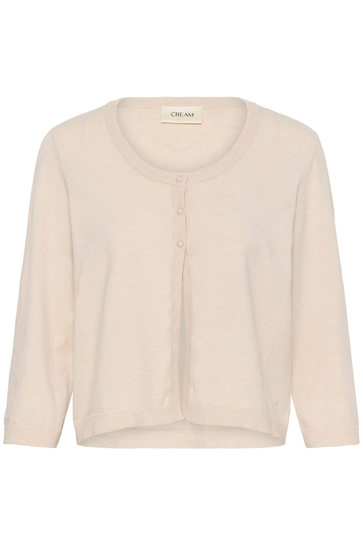 Cardigan en tricot écoresponsable Dela - Avec encolure ronde et manches trois-quarts