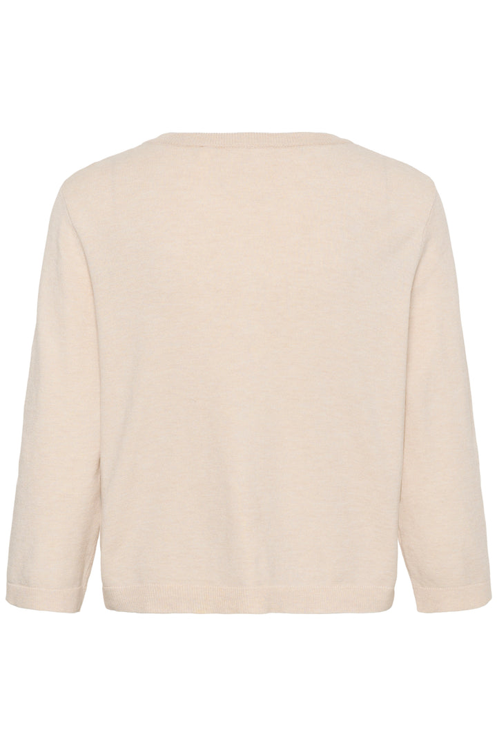 Cardigan en tricot écoresponsable Dela - Avec encolure ronde et manches trois-quarts