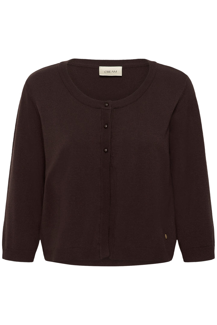 Cardigan en tricot écoresponsable Dela - Avec encolure ronde et manches trois-quarts