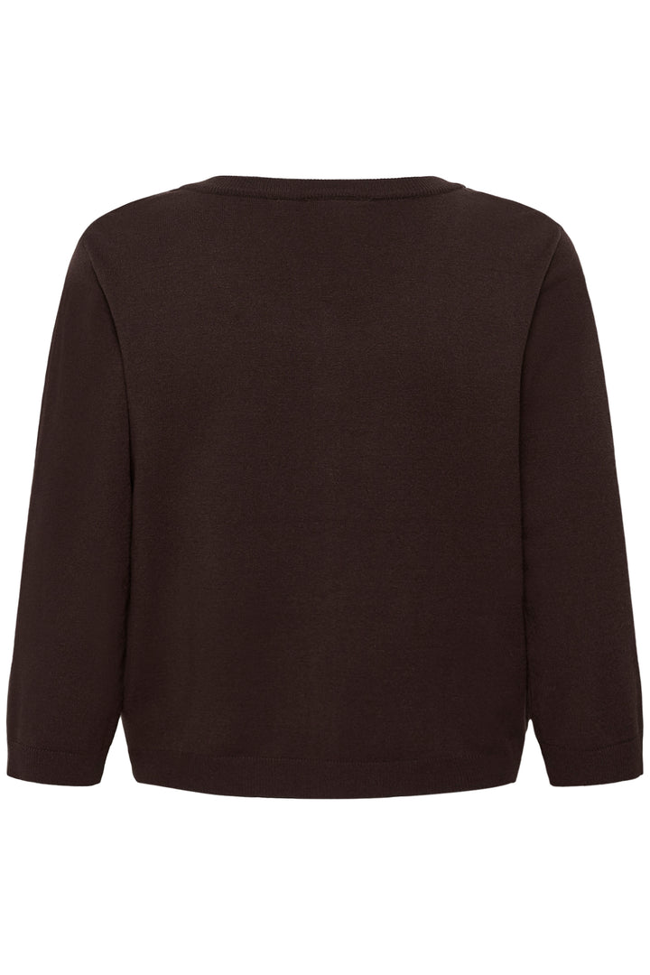 Cardigan en tricot écoresponsable Dela - Avec encolure ronde et manches trois-quarts