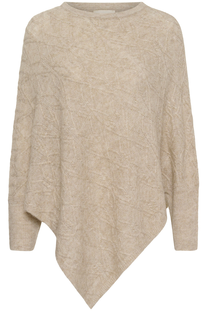 Poncho en tricot Elsie - Asymétrique à torsades délicates