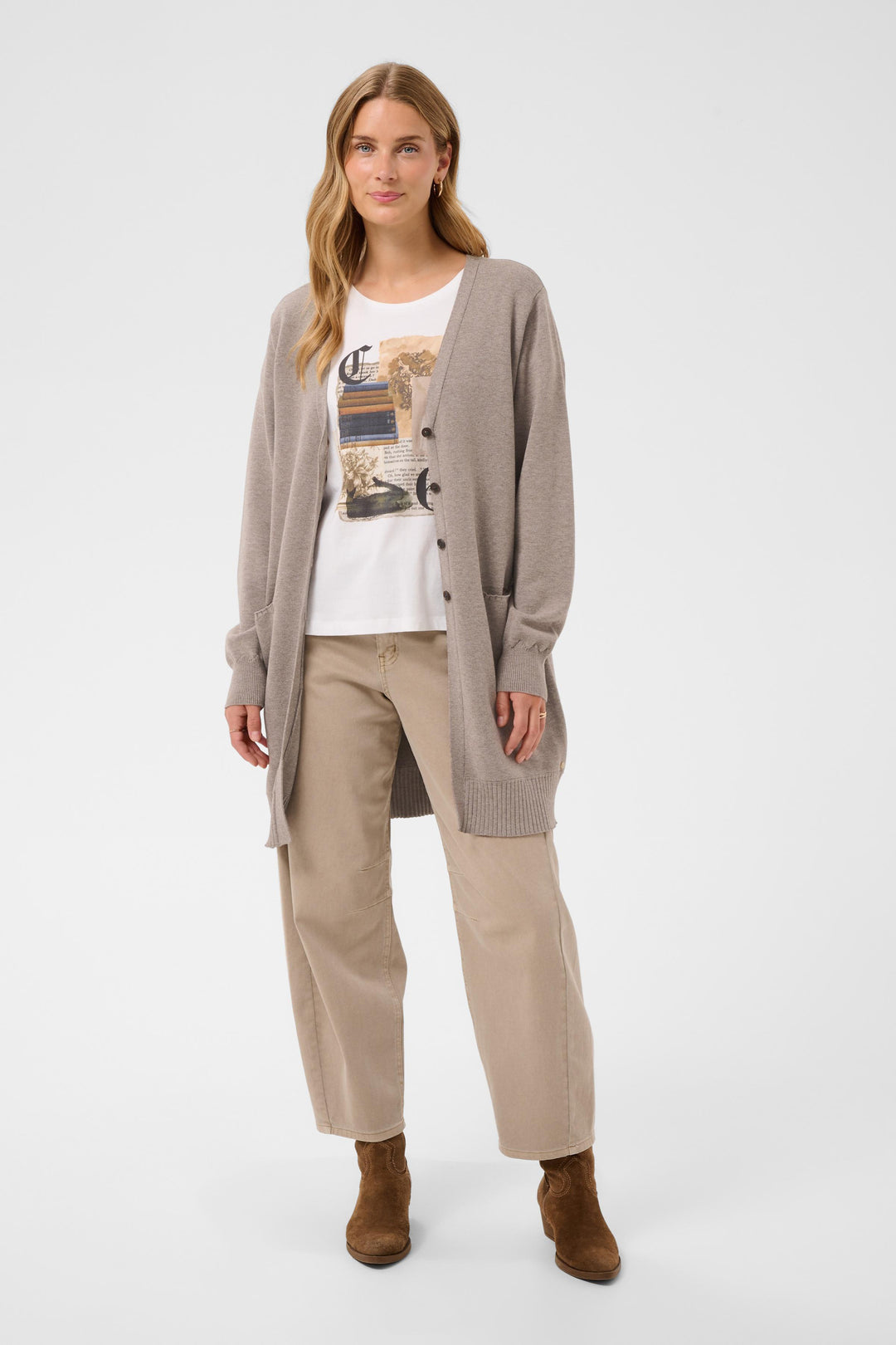 Cardigan long Dela - Veste en tricot à coupe relaxe