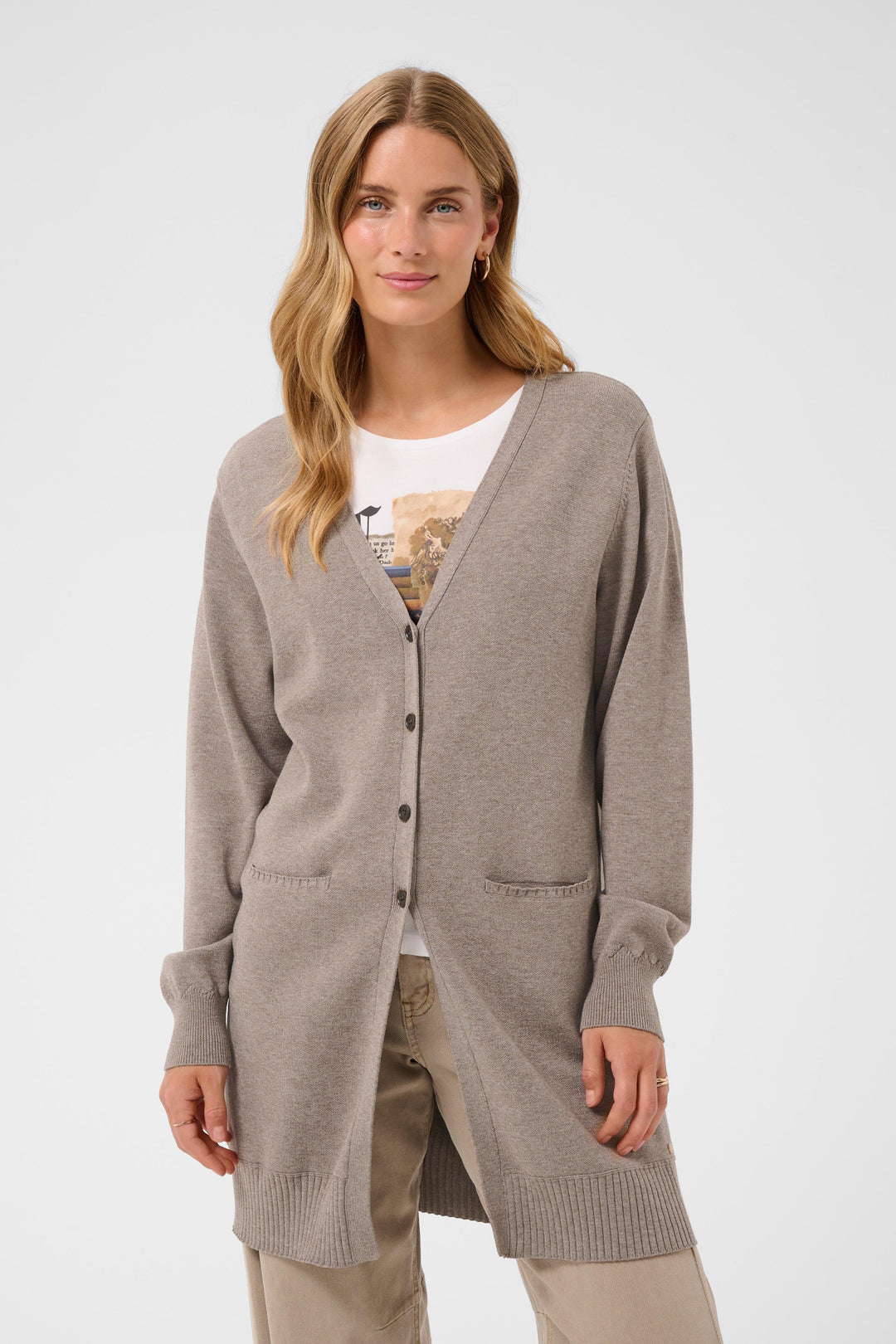 Cardigan long Dela - Veste en tricot à coupe relaxe