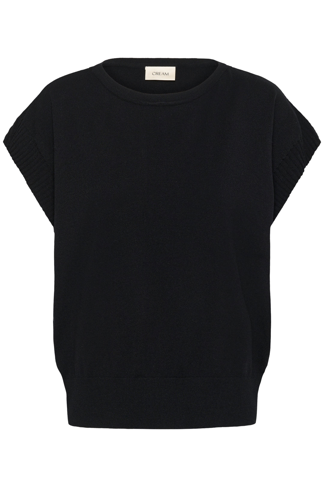 Haut en tricot écoresponsable Dela - Avec encolure ronde et épaules tombantes