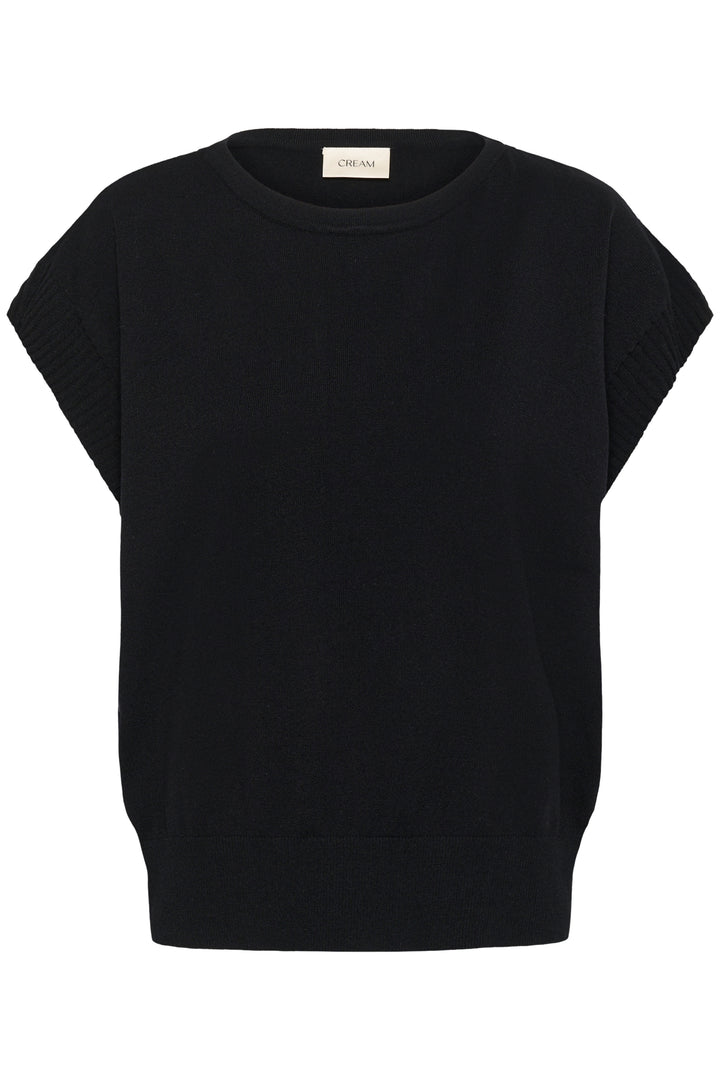 Haut en tricot écoresponsable Dela - Avec encolure ronde et épaules tombantes