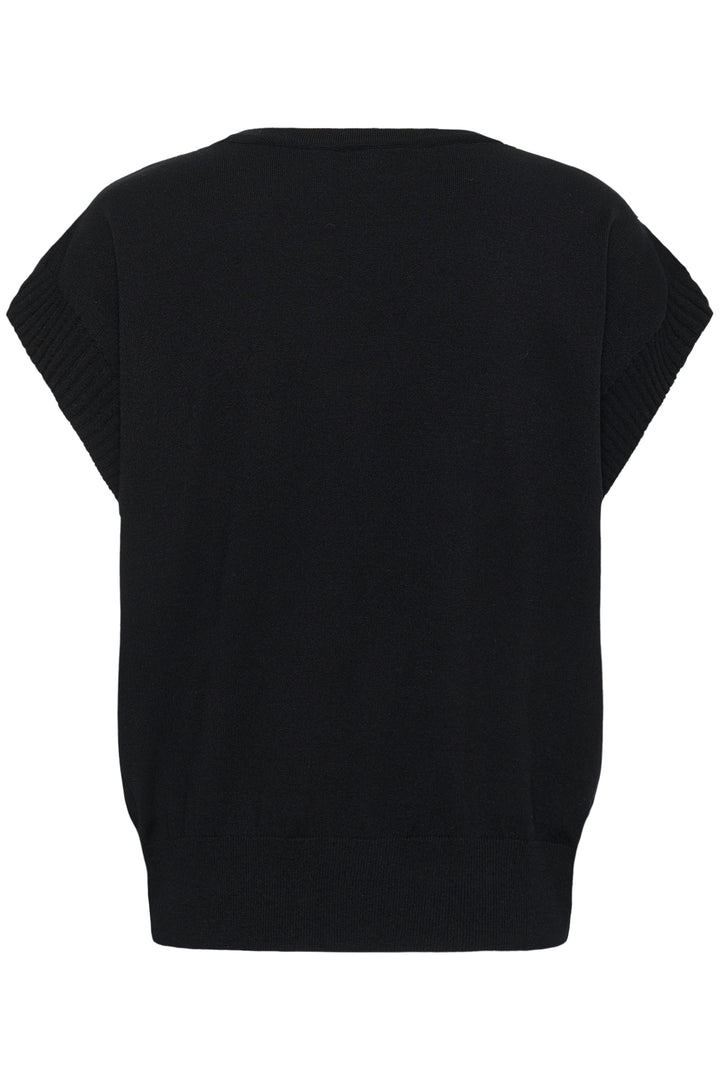 Haut en tricot écoresponsable Dela - Avec encolure ronde et épaules tombantes