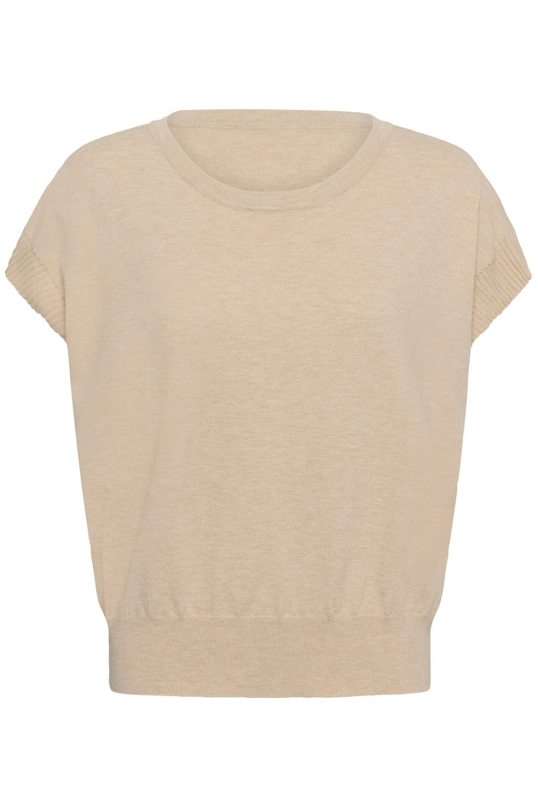 Haut en tricot écoresponsable Dela - Avec encolure ronde et épaules tombantes