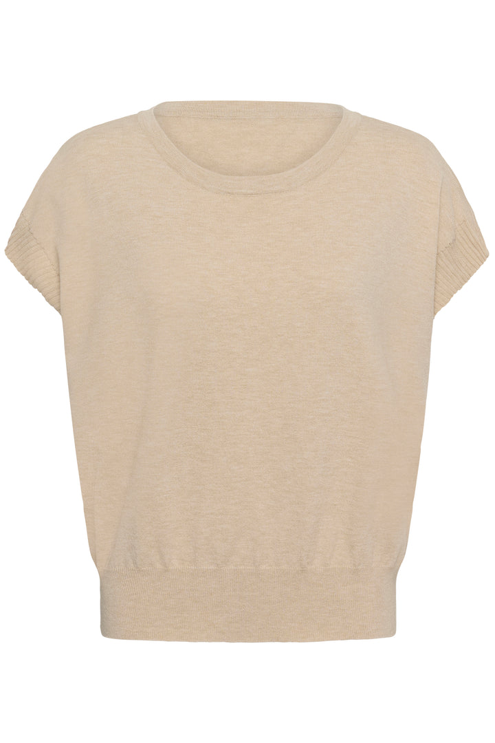 Haut en tricot écoresponsable Dela - Avec encolure ronde et épaules tombantes