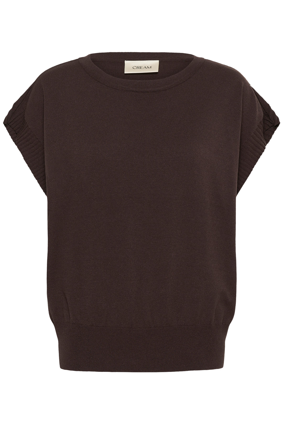 Haut en tricot écoresponsable Dela - Avec encolure ronde et épaules tombantes