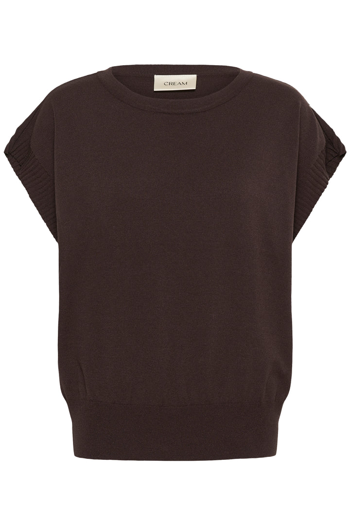 Haut en tricot écoresponsable Dela - Avec encolure ronde et épaules tombantes