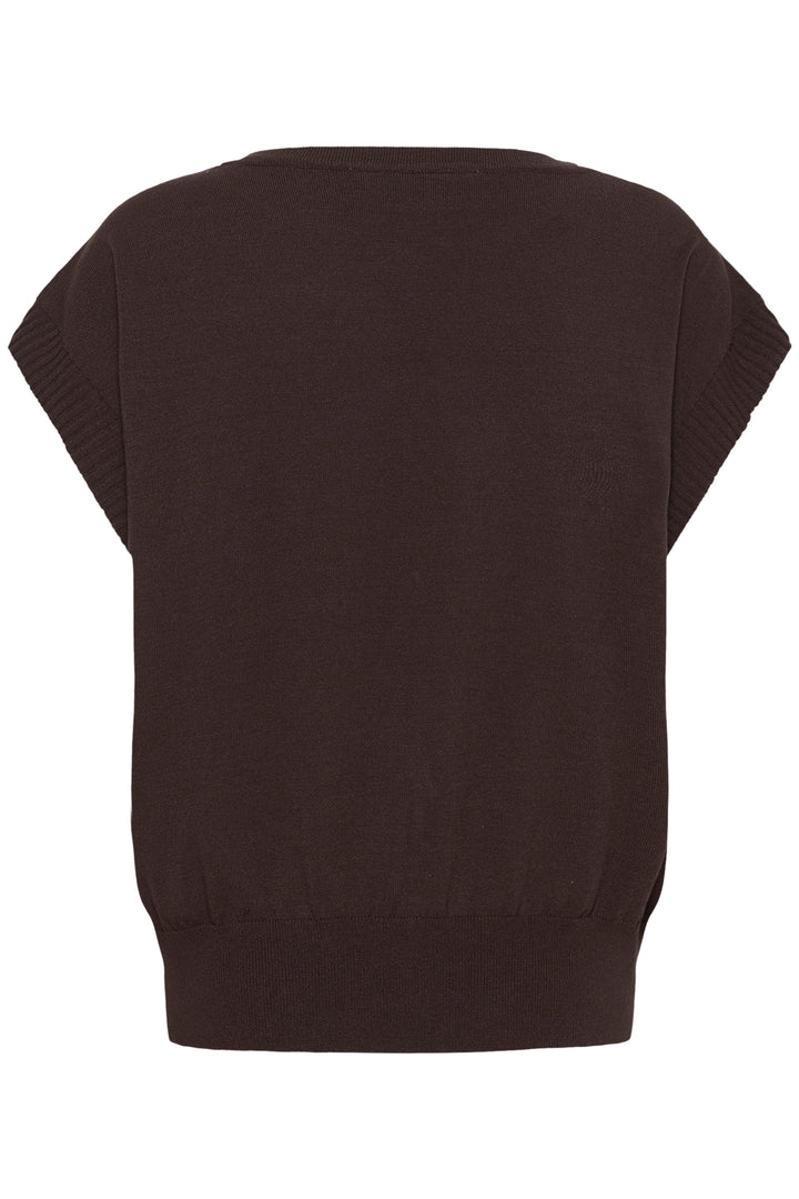 Haut en tricot écoresponsable Dela - Avec encolure ronde et épaules tombantes