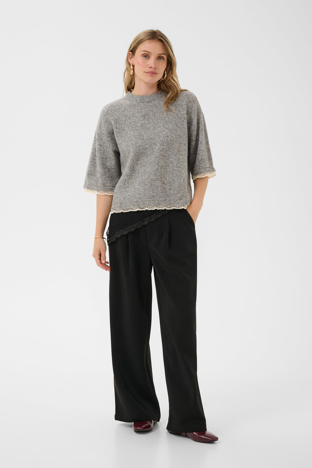 Haut en tricot Kibana - Doux aux bordures crochetées délicates